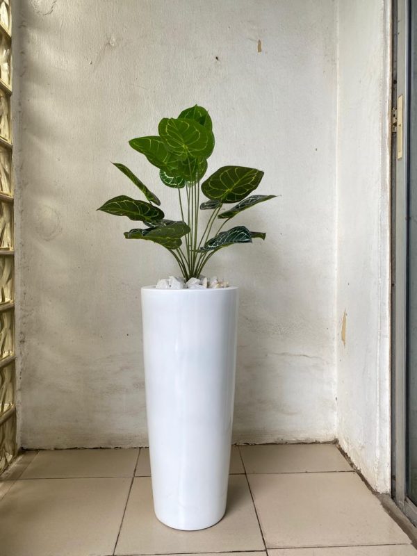 Artificial Plant Potted With Cone fiberglass Vase