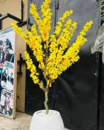 Artificial Primrose Tree Potted with Classic Fiberglass Vase