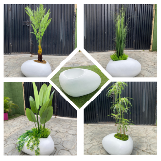 Transform Your Décor with a Pebble Pot: The Elegance of Fiberglass and Artificial Plants