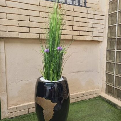 Artificial grass plant potted with 60cm classic flower pot