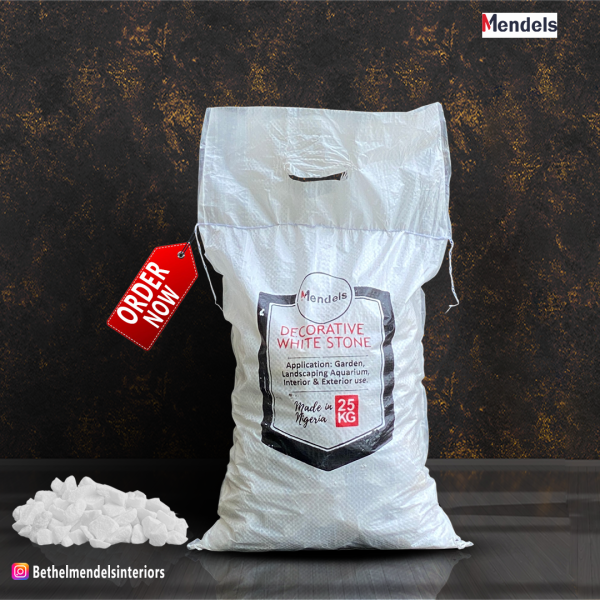 Mendels Decorative White Stone - 25kg