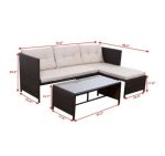 Goplus 3 PCS Rattan Lounge Chaise Cushioned Patio Set - Image 2