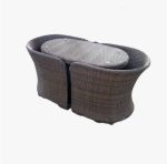 2 Seater Compact Rattan Bistro Furniture Set - Image 3