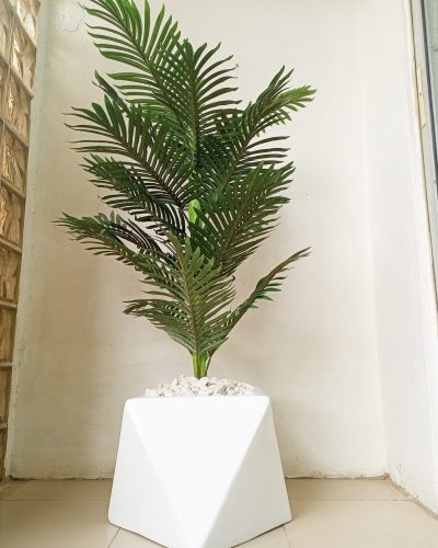Artificial Potted Palm Plant In An Octagon Shape Fiberglass Pot - 140cm Height