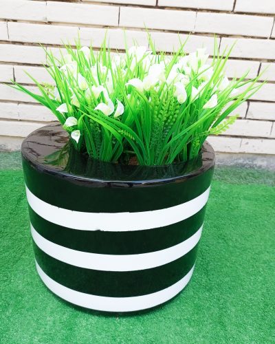 Height 50cm | Artificial Vine Flowers Potted With Colorful Fiberglass Planter