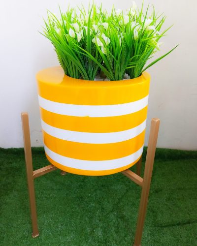 Standard Quality Strips Color Fiberglass Potted With Aesthetic Vine Flowers -75cm(Metal stand included)