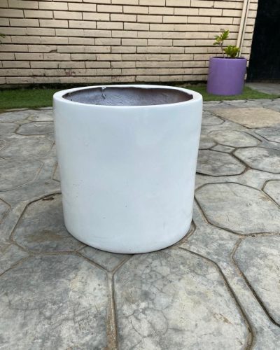 HALF CYLINDER FIBERGLASS FLOWER POT FOR INDOOR USE
