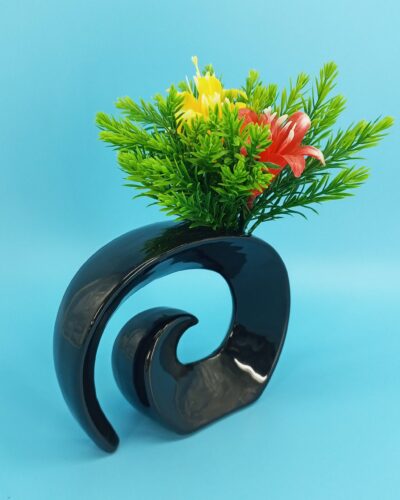 Synthetic Tabletop Flower In Comma Vase