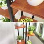Steel-wood six floor metal flower stand - Image 4