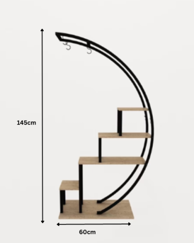 Semi circle metal plant stand