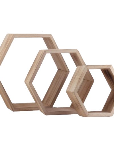 Natural Wooden Flower Vases | Hexagon Shape For Interior Design