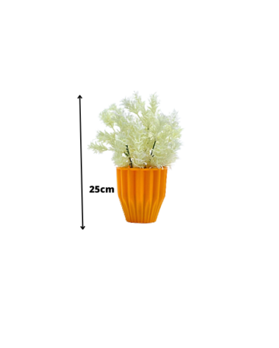 10cmX10cm Cone Ceramic Tabletop Vase Potted Artificial Flower| Orange color