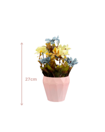 Tabletop Ceramic Vase With Colorful Vein Flowers | Pink vase