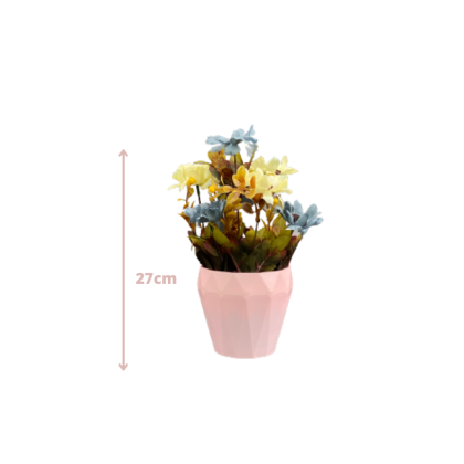 Tabletop Ceramic Vase With Colorful Vein Flowers | Pink vase