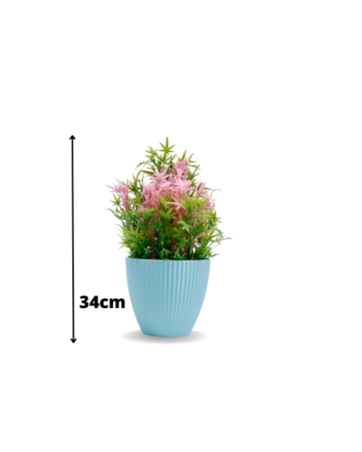 Quality Ceramic Oval Shape Tabletop Vases & Japanese Maple Flowers | blue