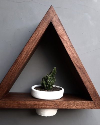 Wooden Triangle Flower Vases For Interior Home decoration