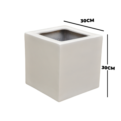 Square Fiberglass Flower Pot - 30cm