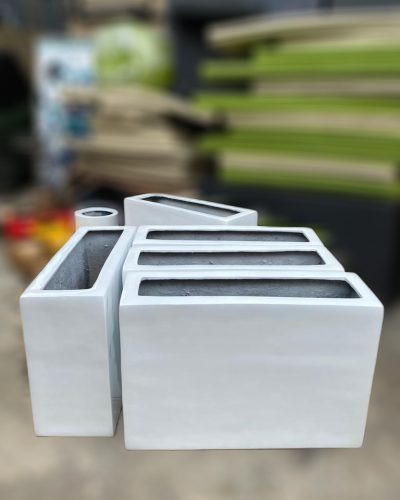RECTANGLE FIBERGLASS PLANTER FOR OUTDOOR DECORATIONS