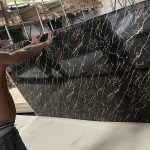 Marble Wall Sheet | Black Marble Design with Gold Pattern - Image 2