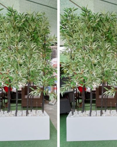 Artificial Bamboo Stick Potted With Trough Fiberglass Vase