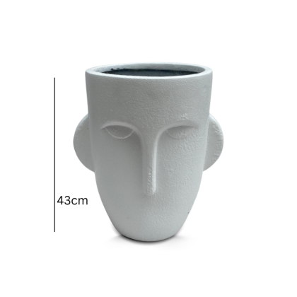 43cm Linear Face Fiberglass flower Pot/Vase/Planter for Indoor/Outdoor