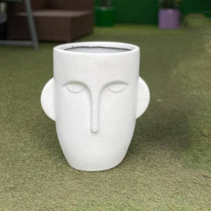 43cm Linear Face Fiberglass flower Pot/Vase/Planter for Indoor/Outdoor