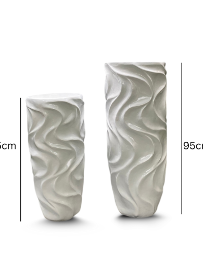 Wave Fiberglass Plants Pots For Indoor/Outdoor Decor