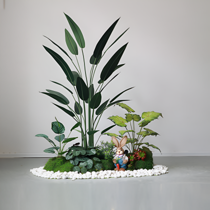Artificial Tropical Green Plant Combinations – Realistic, Low-Maintenance Décor