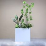 Elegant Indoor Artificial Greenery Landscaping Design with Fiberglass Planters for Office and Home - Image 5