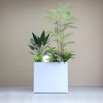 Elegant Indoor Artificial Greenery Landscaping Design with Fiberglass Planters for Office and Home - Image 9