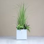 Elegant Indoor Artificial Greenery Landscaping Design with Fiberglass Planters for Office and Home - Image 11