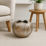 Minimalist Pinch-Top Vase – 35cm Decorative Fiberglass Planter for Indoor Styling