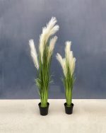 Elegant Artificial Reed Plants with White Flowers – 90cm & 120cm Indoor Décor - Image 2