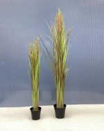 Modern Artificial Reed Plants with Brown Flowers – 90cm & 120cm Decorative Pieces - Image 2