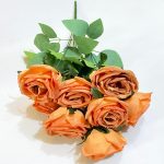 9 Heads Bouquet Camellia Artificial Flowers | Wedding and Home Decoration Floral setup Roses (PN-2) - Image 10