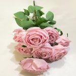 9 Heads Bouquet Camellia Artificial Flowers | Wedding and Home Decoration Floral setup Roses (PN-2) - Image 3