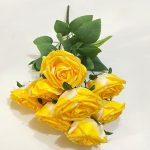 9 Heads Bouquet Camellia Artificial Flowers | Wedding and Home Decoration Floral setup Roses (PN-2) - Image 6