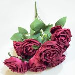 9 Heads Bouquet Camellia Artificial Flowers | Wedding and Home Decoration Floral setup Roses (PN-2) - Image 8