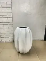 60cm Pumpkin Fiberglass Vase – Stylish Round Decorative Fiberglass Planter for Modern Spaces - Image 2