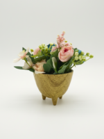 Artificial Table Top Flowers 7cm in Decorative Vase | Mini Indoor Flower Décor Nigeria
