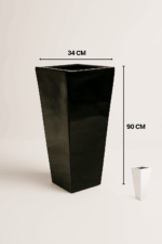 Tapered Fiberglass Planter – 90CM Height, 34CM Diameter for Modern Spaces