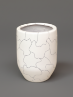 Chic Half-Cylinder Fiberglass Pot – 42CM Tall, Modern Style