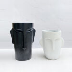 Mendels linear face fiberglass planter/Pots/Vases