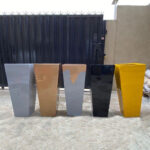 Tapered Fiberglass Planter – 90CM Height, 34CM Diameter for Modern Spaces - Image 2