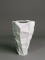 Bold Jagged Edge Fiberglass Pot – 77CM Tall, Striking Design