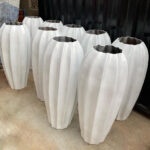 Elegant Pumpkin Fiberglass Planter – 100CM Tall, Slim & Stylish - Image 2