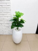 Artificial Mini Plants in Fiberglass Vase 95cm with White Pebble Stones | Modern Indoor Décor Nigeria - Image 4