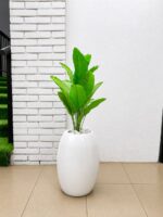 Artificial Mini Plants in Fiberglass Vase 95cm with White Pebble Stones | Modern Indoor Décor Nigeria - Image 13