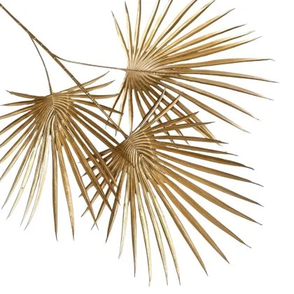 Artificial Decorative Vines | 3 Heads Gold Palm Spray Plant Bunch | 94cm Decorative Statement Piece for Home and Events (v-20)